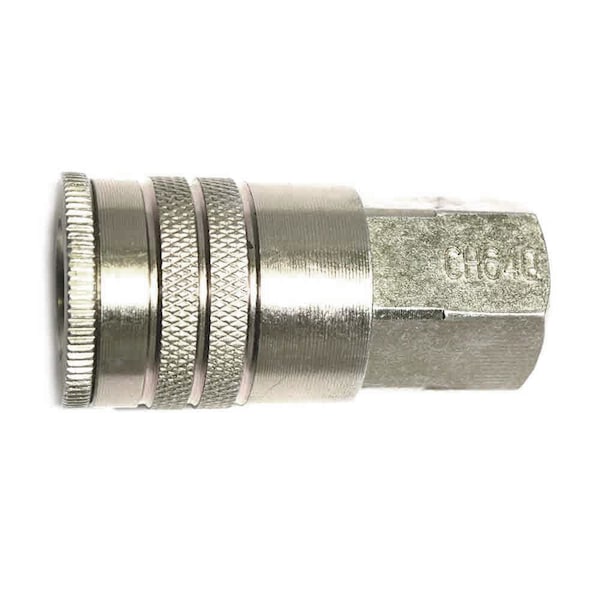 Interstate Pneumatics 3/8 Inch Industrial Steel Coupler x 1/4 Inch Female NPT, PK 6 CH640-D6 - main